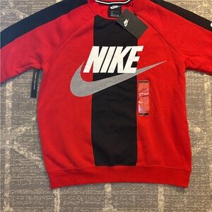Nike Women's Red and Black Crewneck